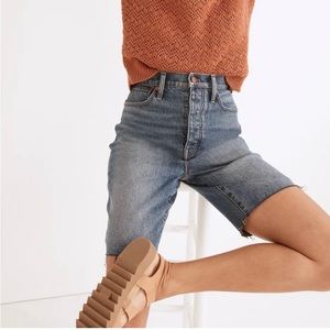 Madewell high rise long denim shorts brightwald wash